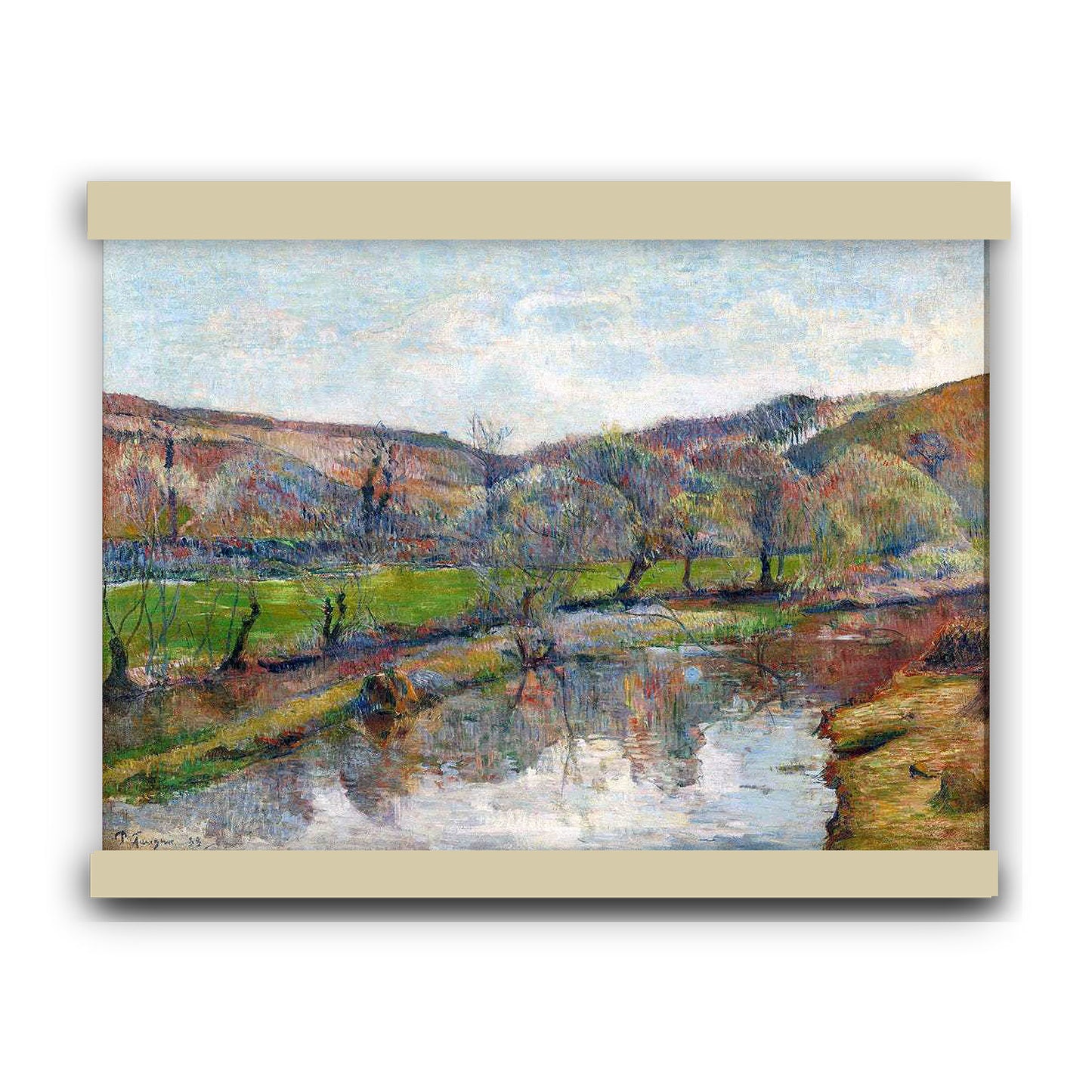 Brittany Landscape (1888) by Paul Gauguin | Hanging Canvas Art | Choice of Board Colors