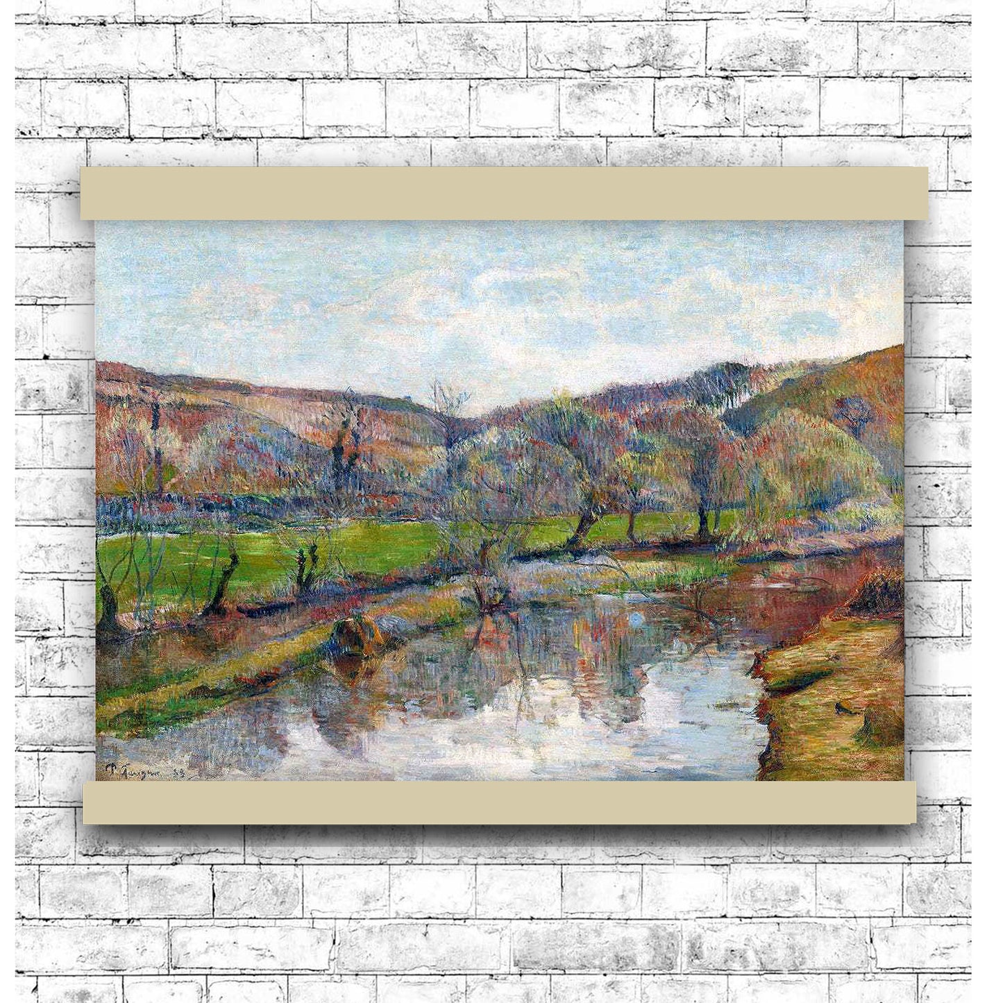 Brittany Landscape (1888) by Paul Gauguin | Hanging Canvas Art | Choice of Board Colors