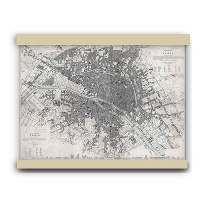 Eastern division of Paris: containing the Quartiers (1834) | Hanging Canvas Art | Choice of Board Colors