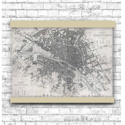 Eastern division of Paris: containing the Quartiers (1834) | Hanging Canvas Art | Choice of Board Colors