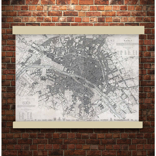 Eastern division of Paris: containing the Quartiers (1834) | Hanging Canvas Art | Choice of Board Colors