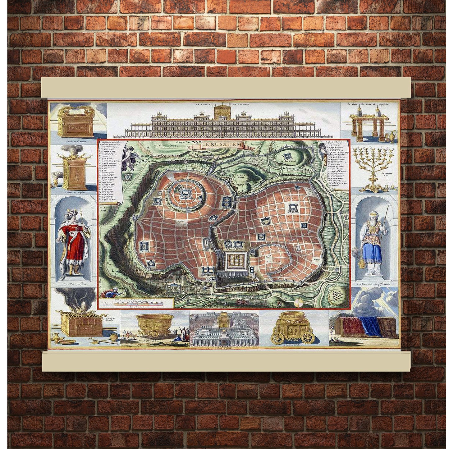 Gezicht op de Tempelberg van Jeruzalem vanuit het oosten (1652–1708) | Hanging Canvas Art | Choice of Board Colors
