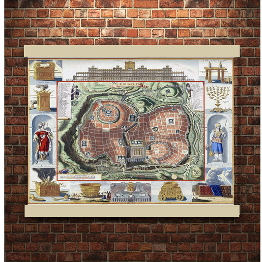 Gezicht op de Tempelberg van Jeruzalem vanuit het oosten (1652–1708) | Hanging Canvas Art | Choice of Board Colors