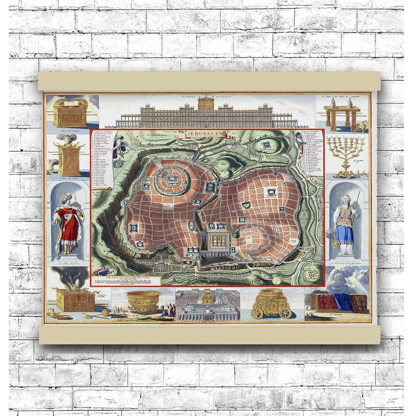 Gezicht op de Tempelberg van Jeruzalem vanuit het oosten (1652–1708) | Hanging Canvas Art | Choice of Board Colors
