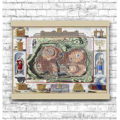 Gezicht op de Tempelberg van Jeruzalem vanuit het oosten (1652–1708) | Hanging Canvas Art | Choice of Board Colors
