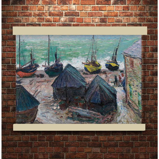 Boats on the Beach at Étretat (1885) by Claude Monet