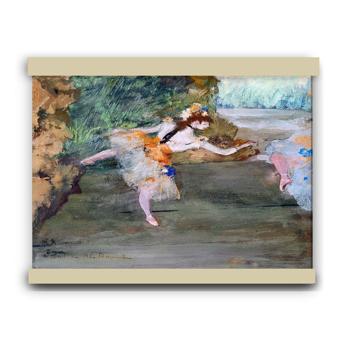 Dancer Onstage (ca. 1877) by Edgar Degas | Hanging Canvas Art | Choice of Board Colors