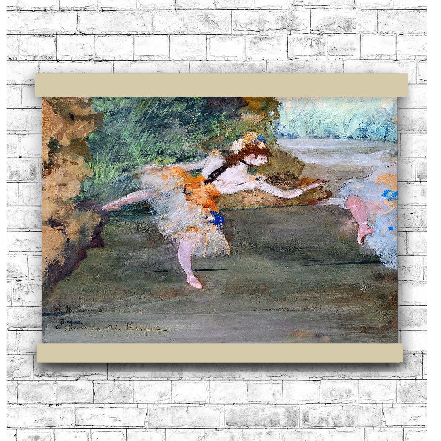 Dancer Onstage (ca. 1877) by Edgar Degas | Hanging Canvas Art | Choice of Board Colors