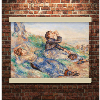 Grape Gatherers (1888–1889) by Pierre-Auguste Renoir | Hanging Canvas Art | Choice of Board Colors