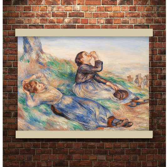 Grape Gatherers (1888–1889) by Pierre-Auguste Renoir | Hanging Canvas Art | Choice of Board Colors