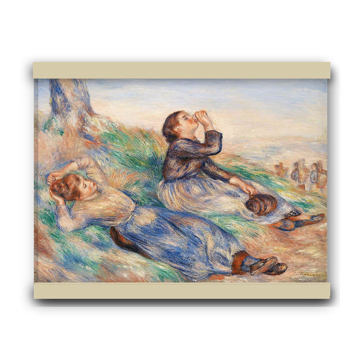 Grape Gatherers (1888–1889) by Pierre-Auguste Renoir | Hanging Canvas Art | Choice of Board Colors