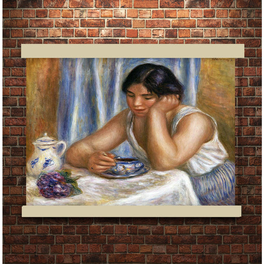 Cup of Chocolate (1912) by Pierre-Auguste Renoir | Hanging Canvas Art | Choice of Board Colors