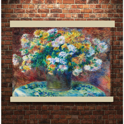 Chrysanthemums (1881–1882) by Pierre-Auguste Renoir | Hanging Canvas Art | Choice of Board Colors