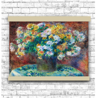 Chrysanthemums (1881–1882) by Pierre-Auguste Renoir | Hanging Canvas Art | Choice of Board Colors