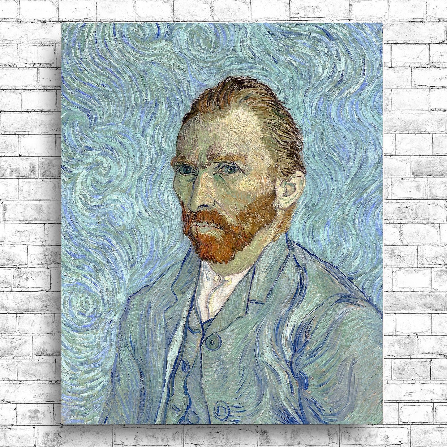 Self-portrait (1889) by Vincent Van Gogh - Buy Print Only or Mounted with Choice of Accent Color
