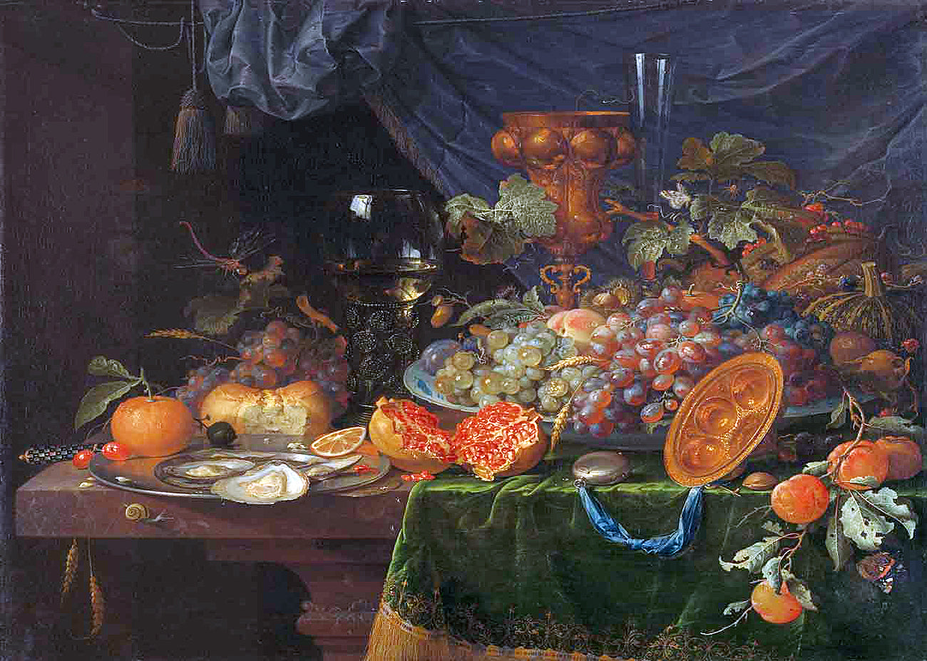 Fruit and Oysters by Camille Pissarro 1872 | Hanging Canvas Art | Choice of Board Colors