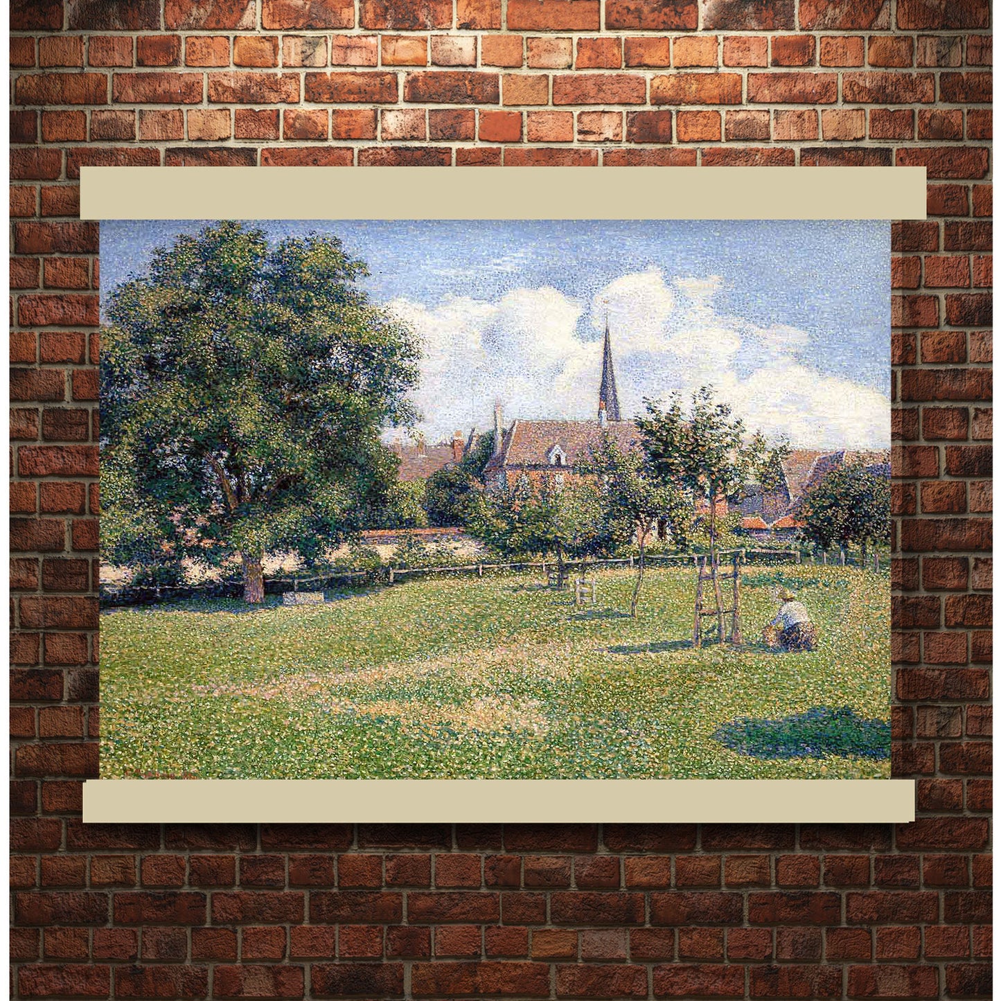 Church by Camille Pissarro 1886 | Hanging Canvas Art | Choice of Board Colors