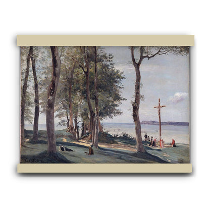 Calvary by Jean-Baptiste-Camille Corot 1830 | Hanging Canvas Art | Choice of Board Colors