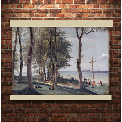 Calvary by Jean-Baptiste-Camille Corot 1830 | Hanging Canvas Art | Choice of Board Colors