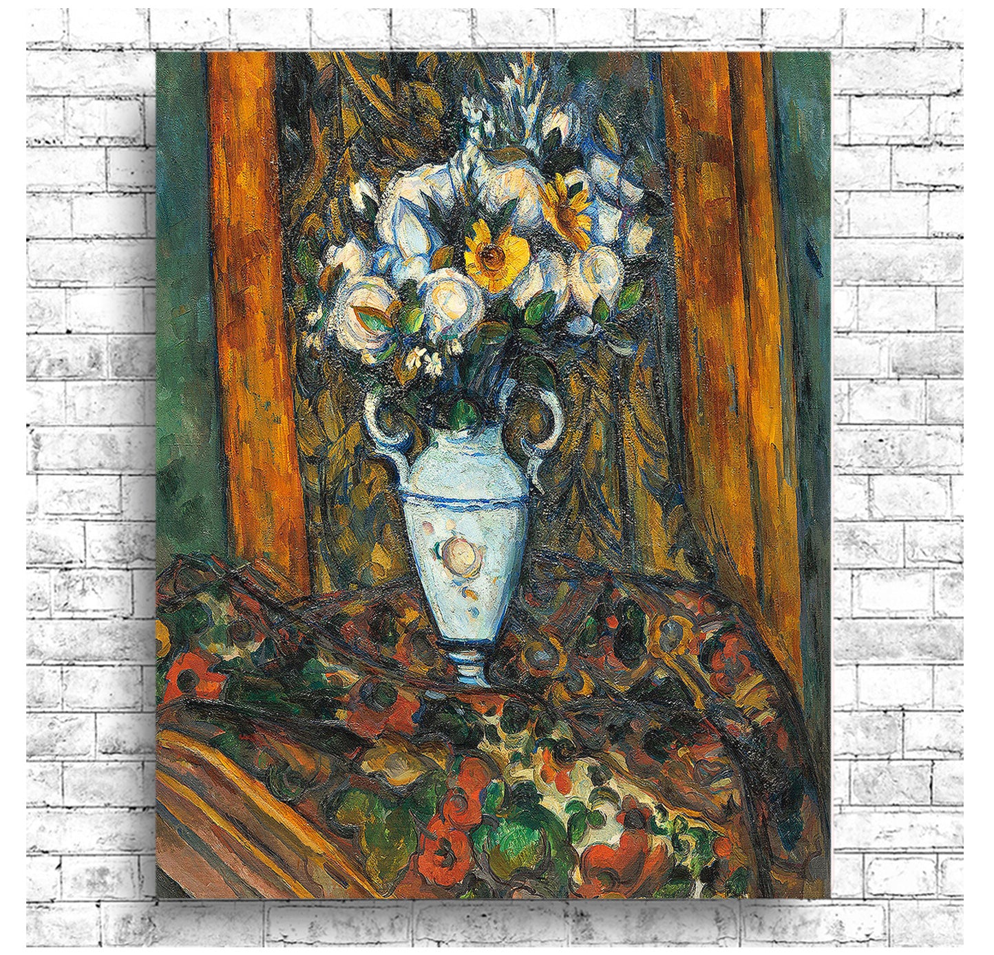 Vase of Flowers by Paul Cezanne - Buy Print Only or Mounted with Choice of Accent Color
