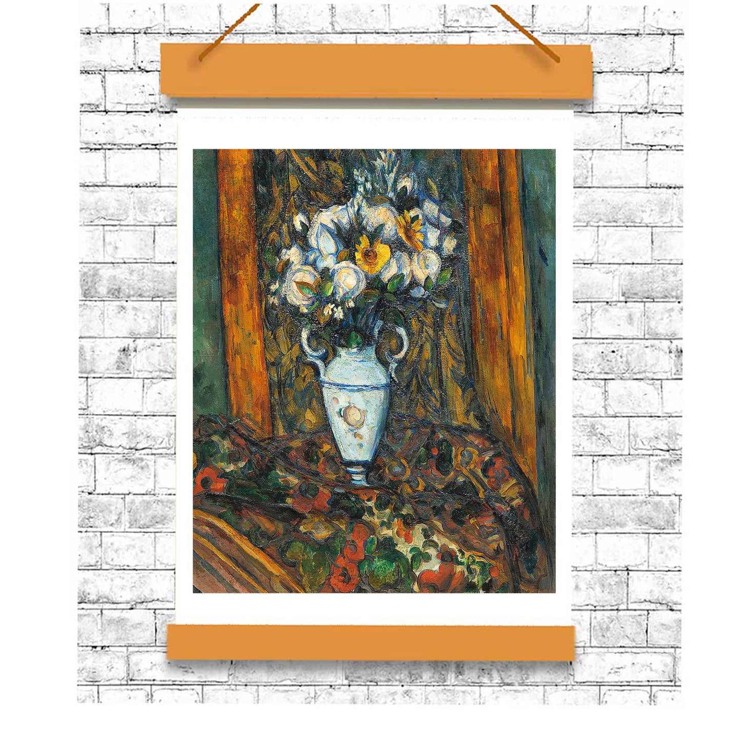 Vase of Flowers by Paul Cezanne - Buy Print Only or Mounted with Choice of Accent Color
