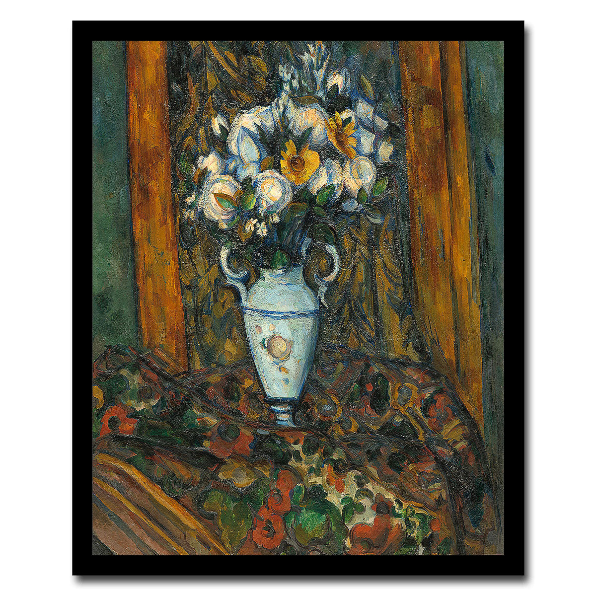 Vase of Flowers by Paul Cezanne - Buy Print Only or Mounted with Choice of Accent Color
