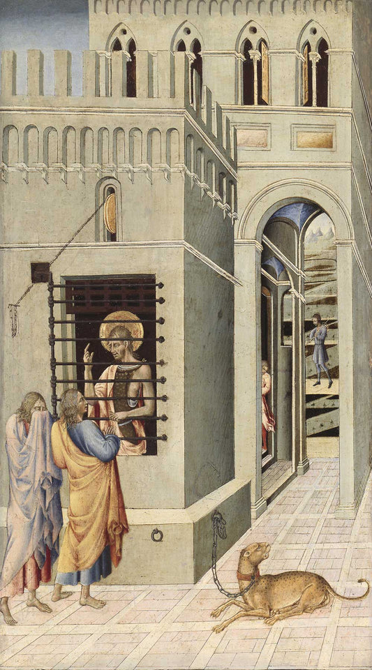 Saint John the Baptist in Prison Visited by Two Disciples by Giovanni di Paolo