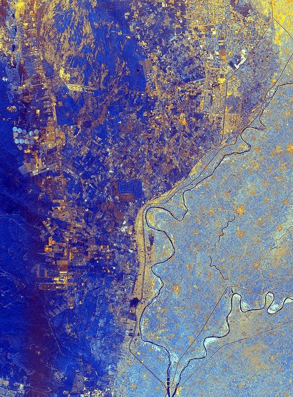 A satellite image of Cairo, Egypt, showing the cityscape and surrounding areas with a focus on urban development.