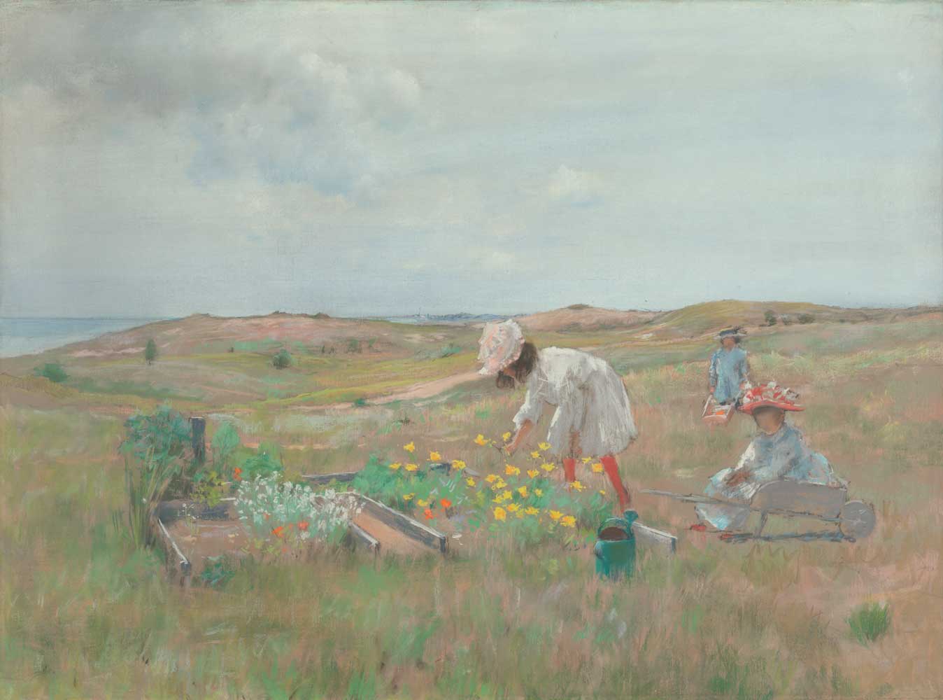 Gathering Flowers, Shinnecock, Long Island by William Chase