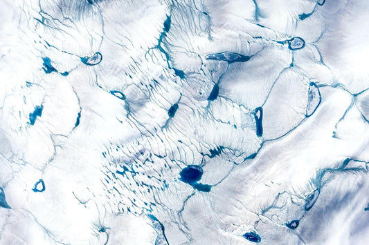 A satellite image of the Greenland Ice Sheet.