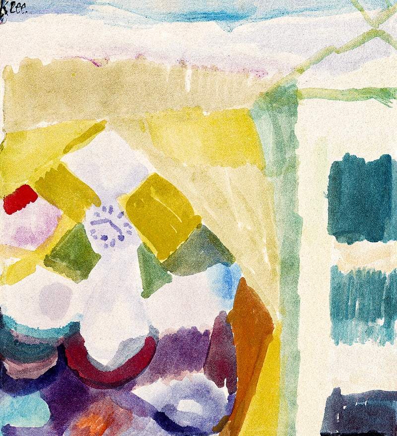 Interieur mit der Uhr (Interior with the Clock) (1913) by Paul Klee