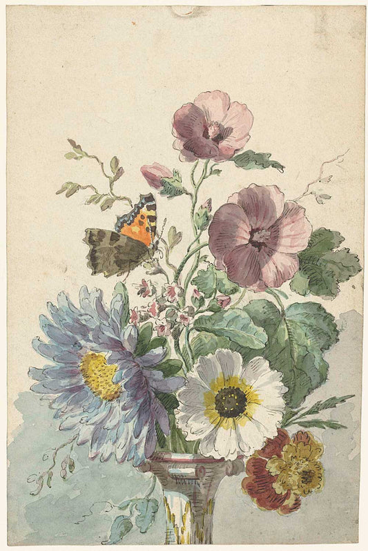 Floral with a Butterfly by Willem van Leen 1763