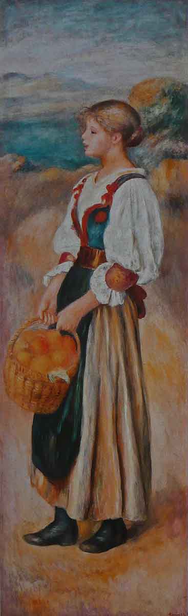 Girl with a Basket of Oranges by Pierre-Aguste Renoir 1889