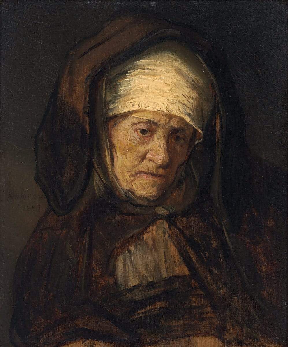 Head of an Aged Woman by Rembrandt van Rijn 1660