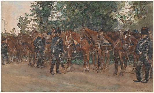 Soldiers with Horses by George Hendrik Breitner 1867