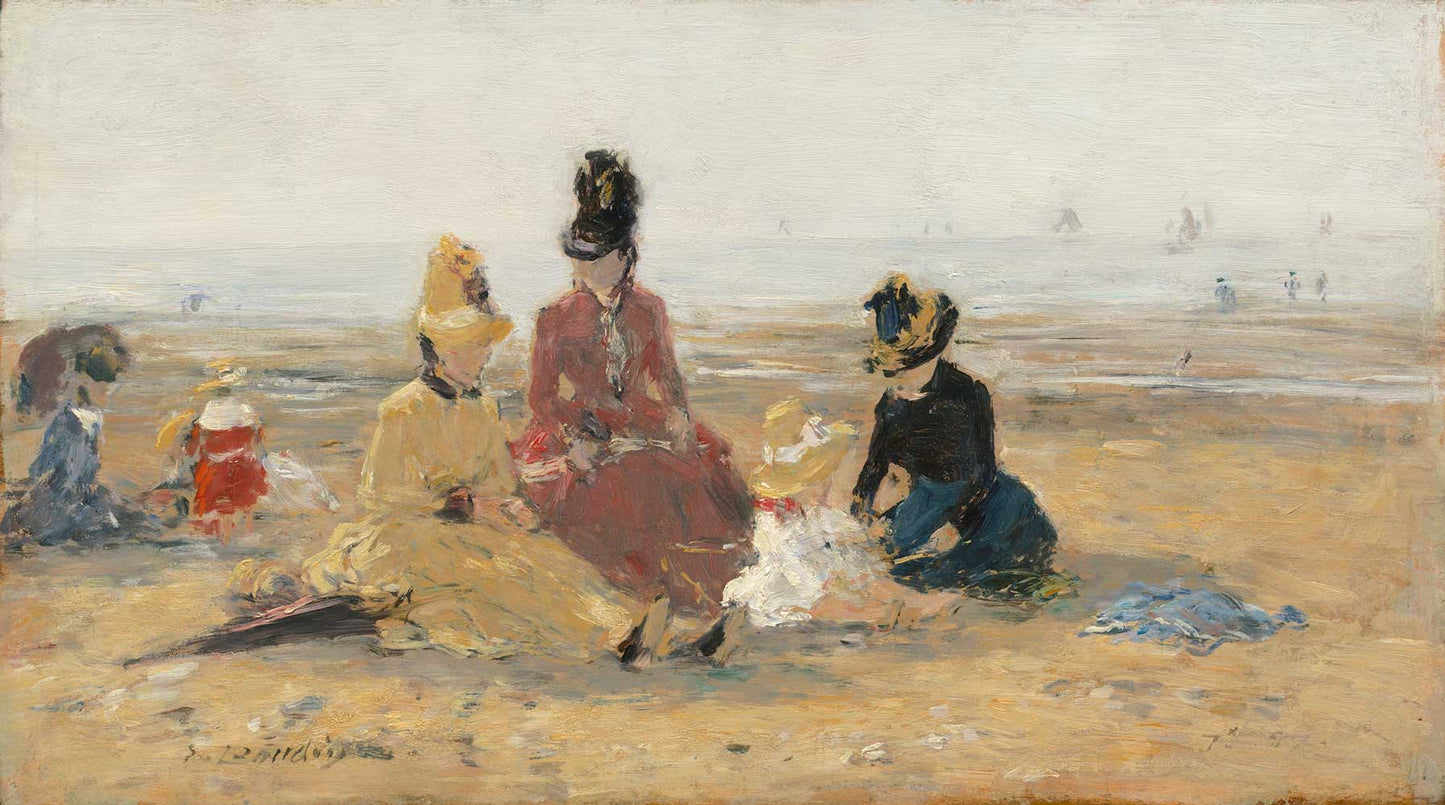 On the Beach, Trouville by Eugène Boudin 1887