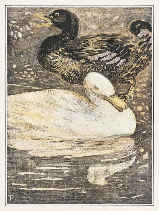 Twee eenden (1878–1907) print in high resolution by Theo van Hoytema