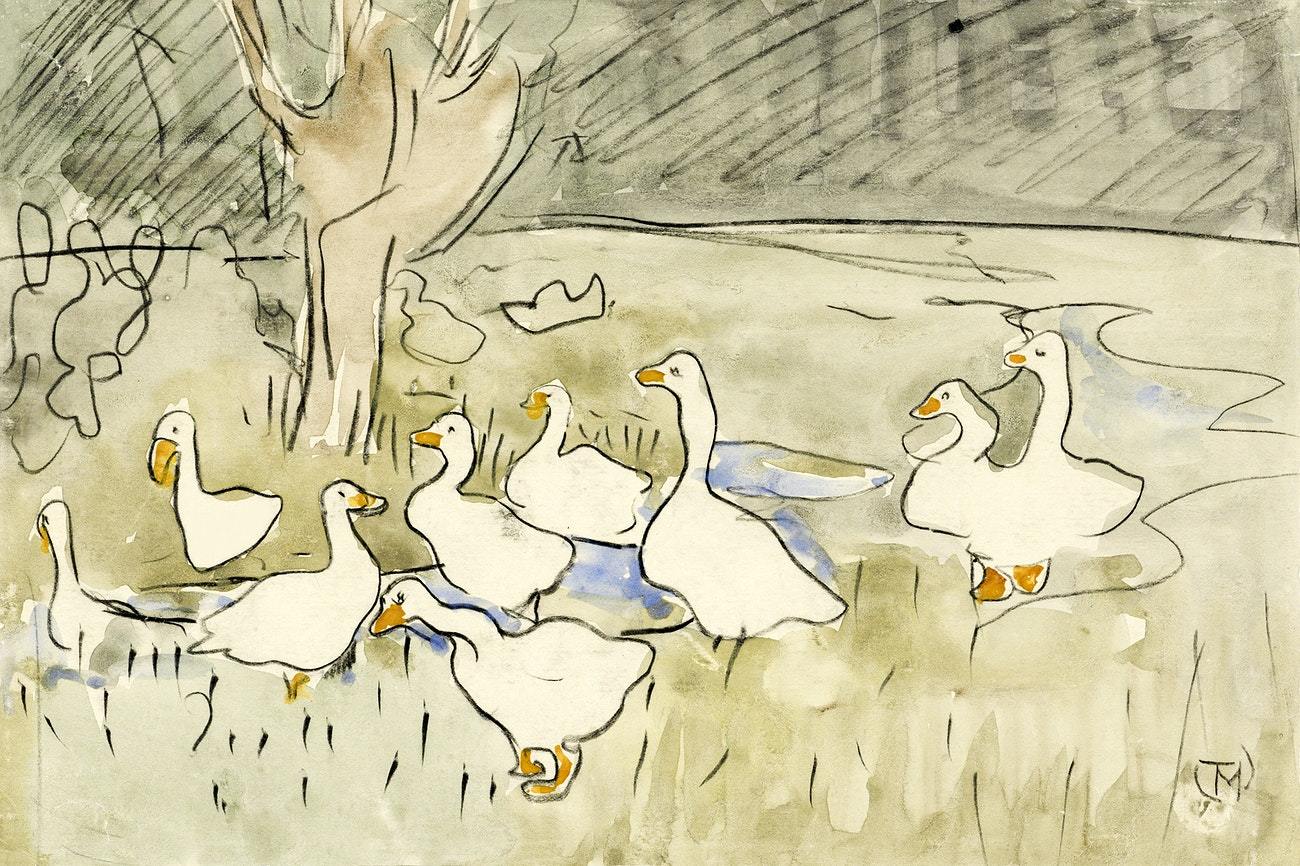 Ducks (1873–1917) print in high resolution by Theo van Hoytema