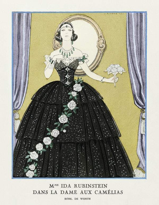 Robe, de Worth from Gazette du Bon Ton. Art- Modes & Frivolités No. 5 (1923) by George Barbier