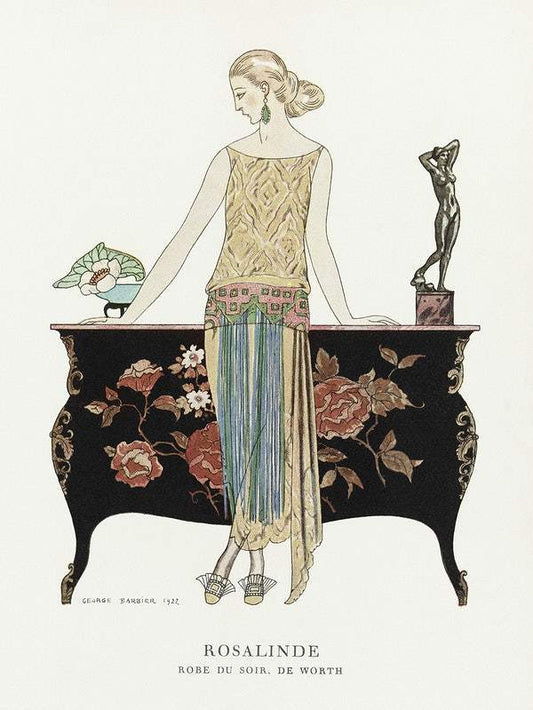 Rosalinde: Robe du soir (1922) fashion illustration in high resolution by George Barbier