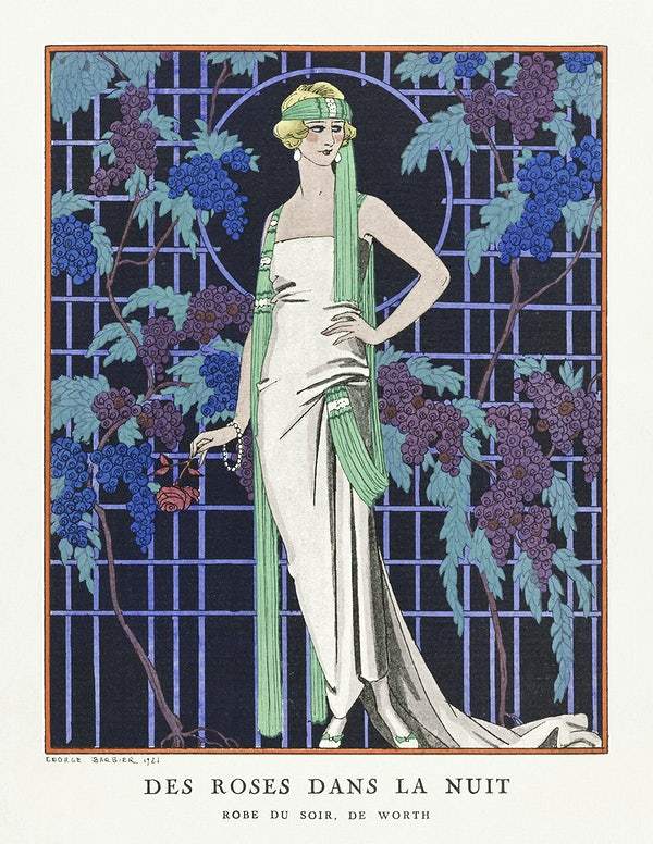 Des robes dans la nuit: Robe du soir, de Worth (1921) fashion illustration