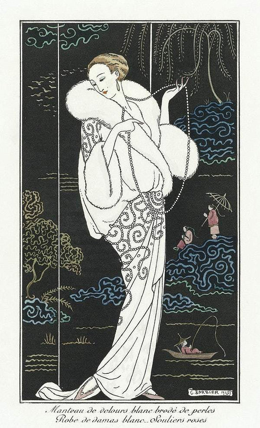 Costumes Parisiens, No.112: Manteau de velours from Journal des Dames et des Modes (1913) by George Barbier