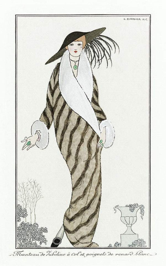 Costumes Parisiens: Manteau de Zibelin (1912) by George Barbier.