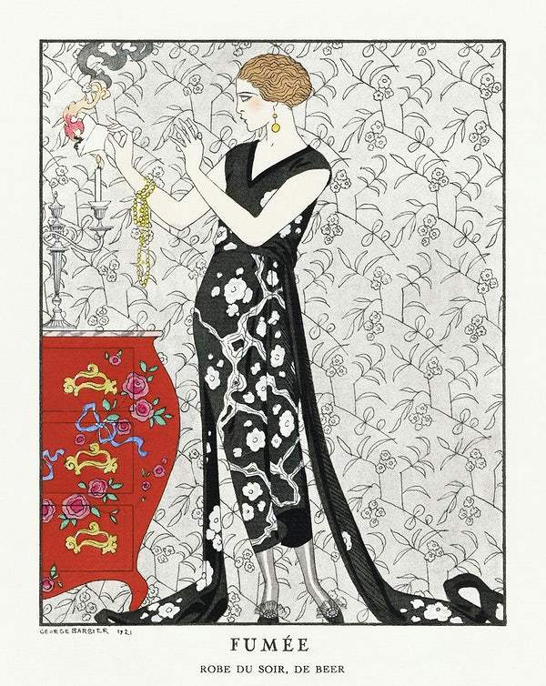 Fumée: Robe du soir, de Beer (1921) fashion illustration in high resolution by George Barbier