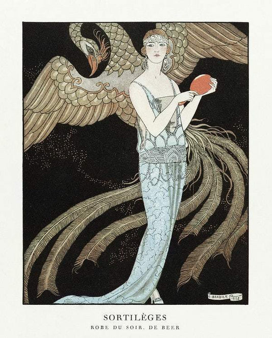 Sortilèges: Evening dress, de Beer (1922) fashion illustration in high resolution by George Barbier