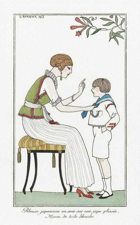 Costumes Parisiens (1913) fashion illustration by George Barbier