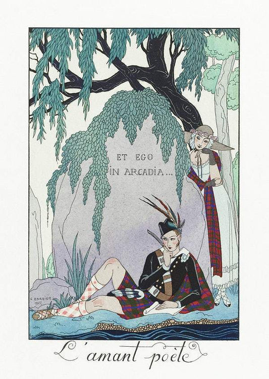 L'amant poète (1923) fashion illustration by George Barbier