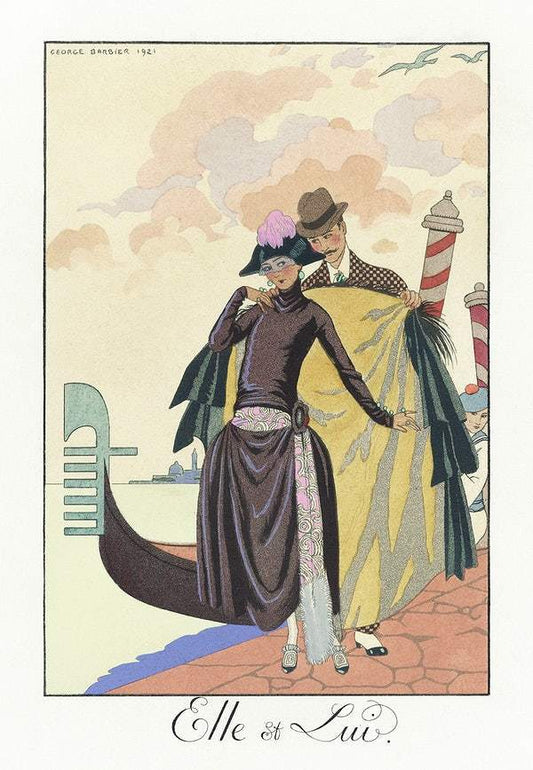 Elle et Lui (1922) fashion illustration by George Barbier