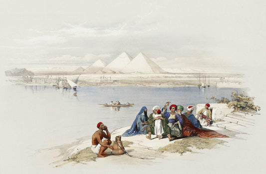 Pyramids of Gezeeh by David Roberts (1796-1864)