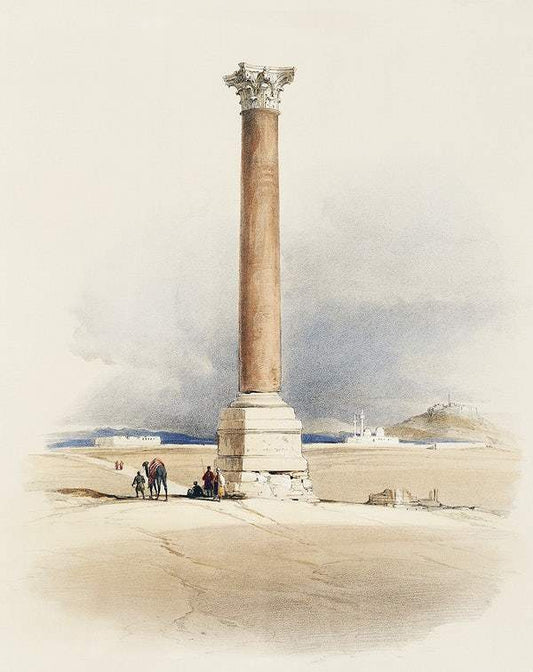 Pompey's Pillar Alexandria by David Roberts (1796-1864)